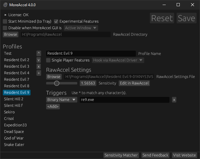 Screenshot of MoreAccel